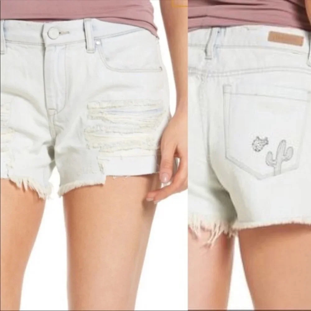 Blank‎ NYC Tomboy Short Sunbaked Cactus Raw Hem NWT